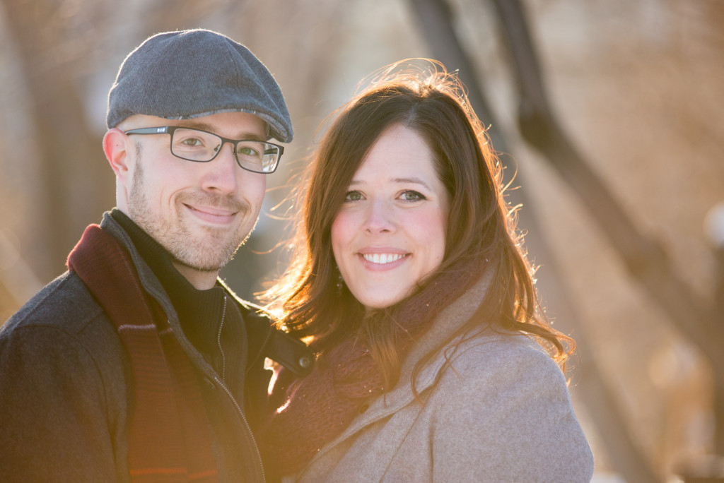 Carolyn and Charles's winter engagement at Stone Arch Bridge in Minneapolis, MN