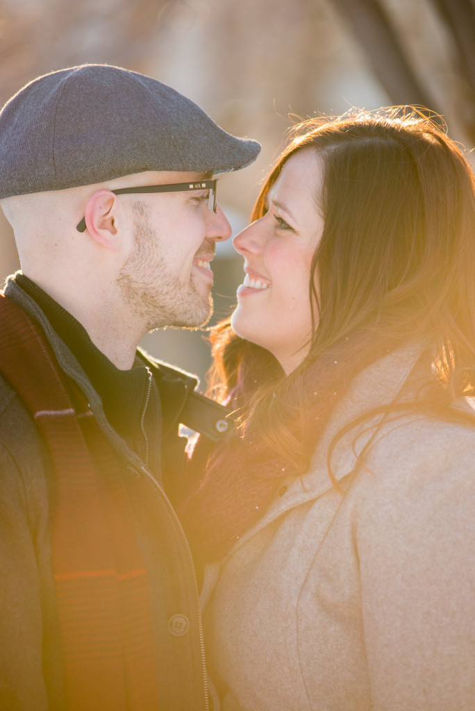 Carolyn and Charles's winter engagement at Stone Arch Bridge in Minneapolis, MN