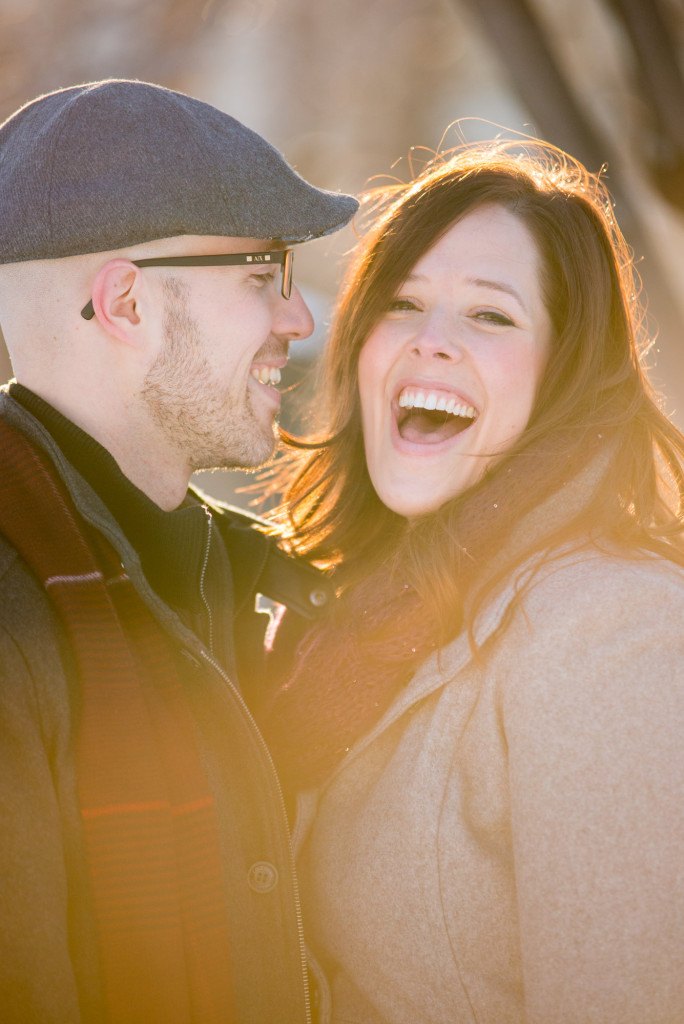 Carolyn and Charles's winter engagement at Stone Arch Bridge in Minneapolis, MN