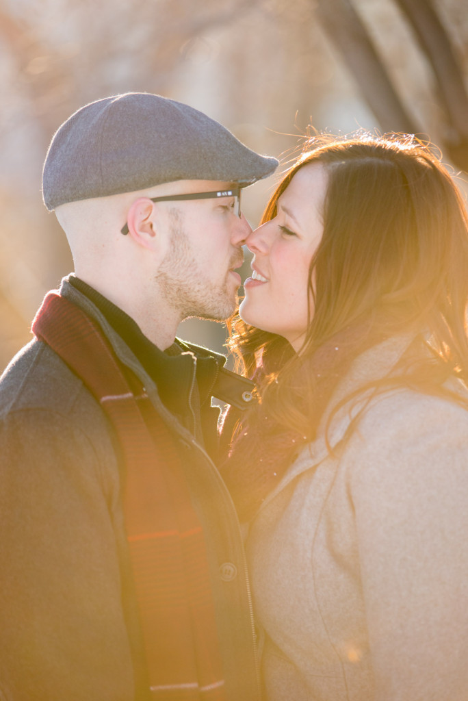 Carolyn and Charles's winter engagement at Stone Arch Bridge in Minneapolis, MN