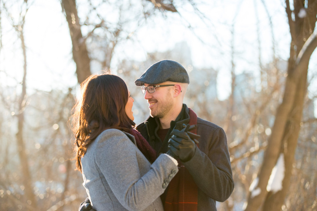Carolyn and Charles's winter engagement at Stone Arch Bridge in Minneapolis, MN