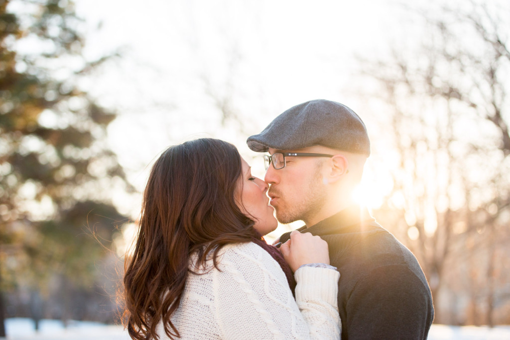 Carolyn and Charles's winter engagement at Stone Arch Bridge in Minneapolis, MN