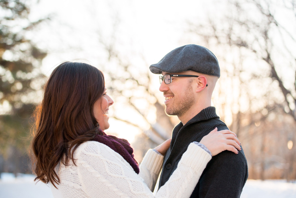 Carolyn and Charles's winter engagement at Stone Arch Bridge in Minneapolis, MN