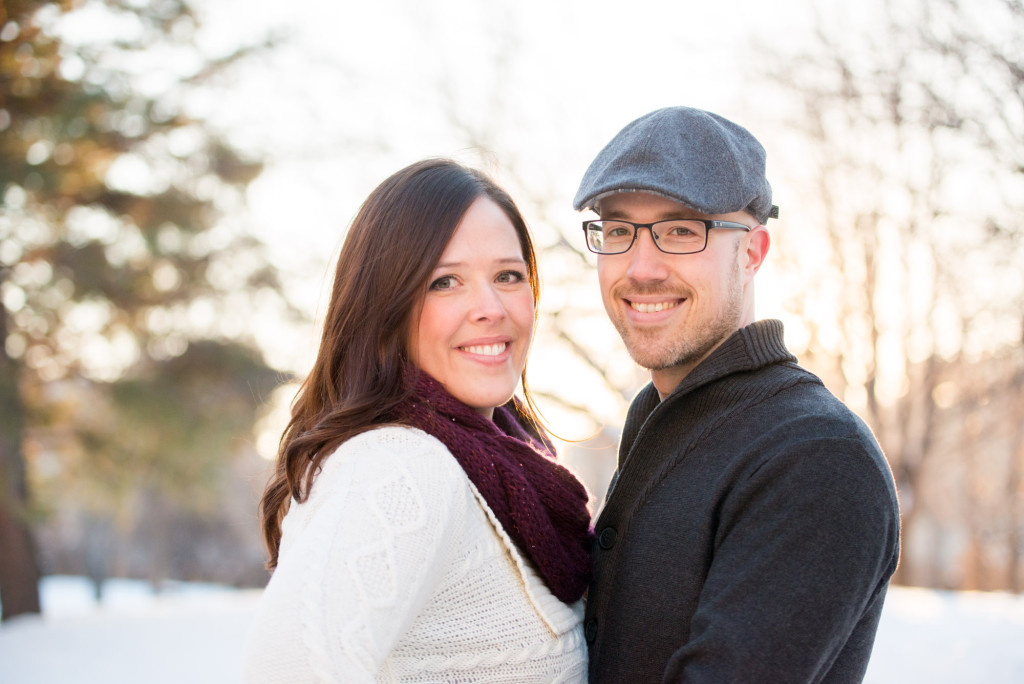 Carolyn and Charles's winter engagement at Stone Arch Bridge in Minneapolis, MN