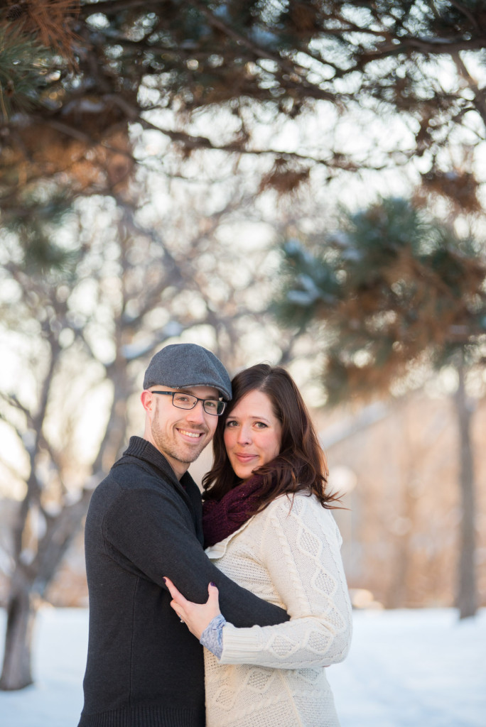 Carolyn and Charles's winter engagement at Stone Arch Bridge in Minneapolis, MN