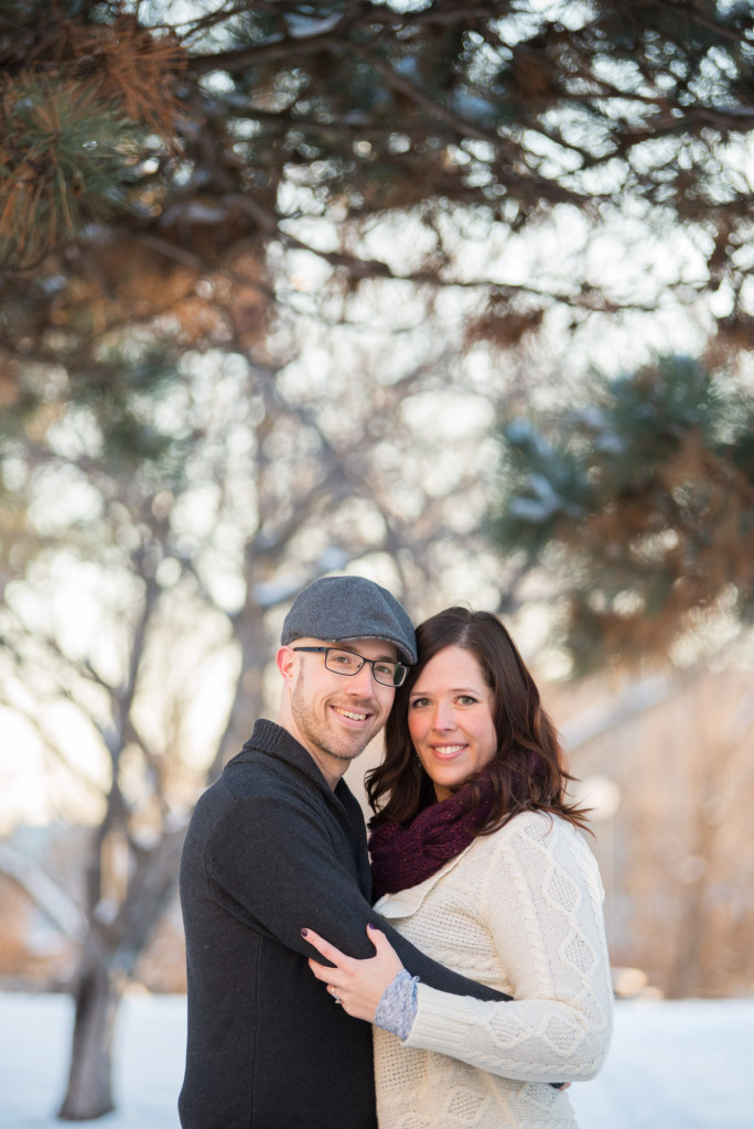 Carolyn and Charles's winter engagement at Stone Arch Bridge in Minneapolis, MN