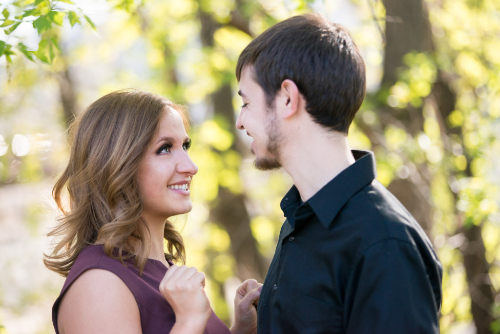 Jacqueline and Alex's spring engagement session at Stone Arch Bridge in Minneapolis, MN