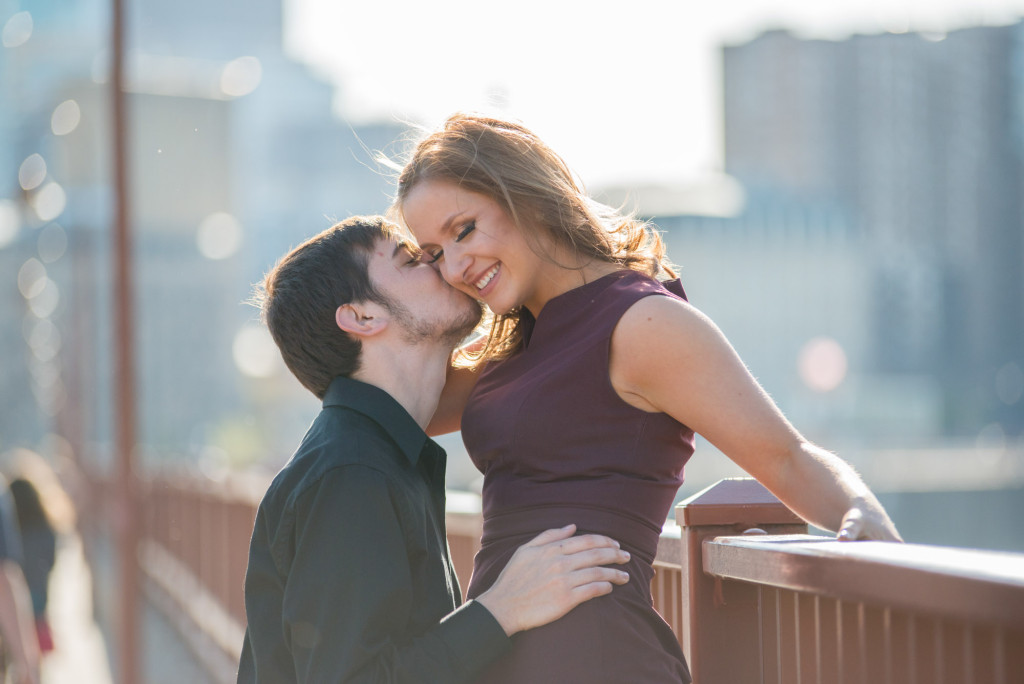 Jacqueline and Alex's spring engagement session at Stone Arch Bridge in Minneapolis, MN