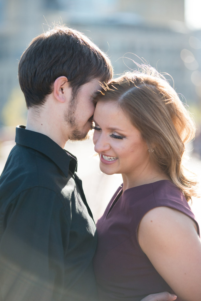 Jacqueline and Alex's spring engagement session at Stone Arch Bridge in Minneapolis, MN