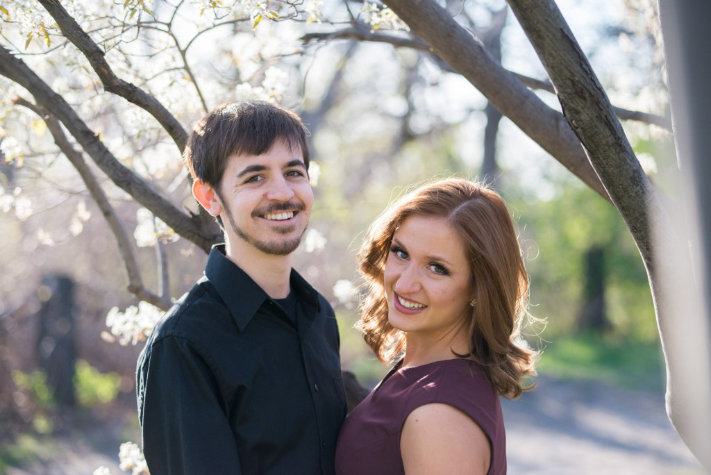 Jacqueline and Alex's spring engagement session at Stone Arch Bridge in Minneapolis, MN