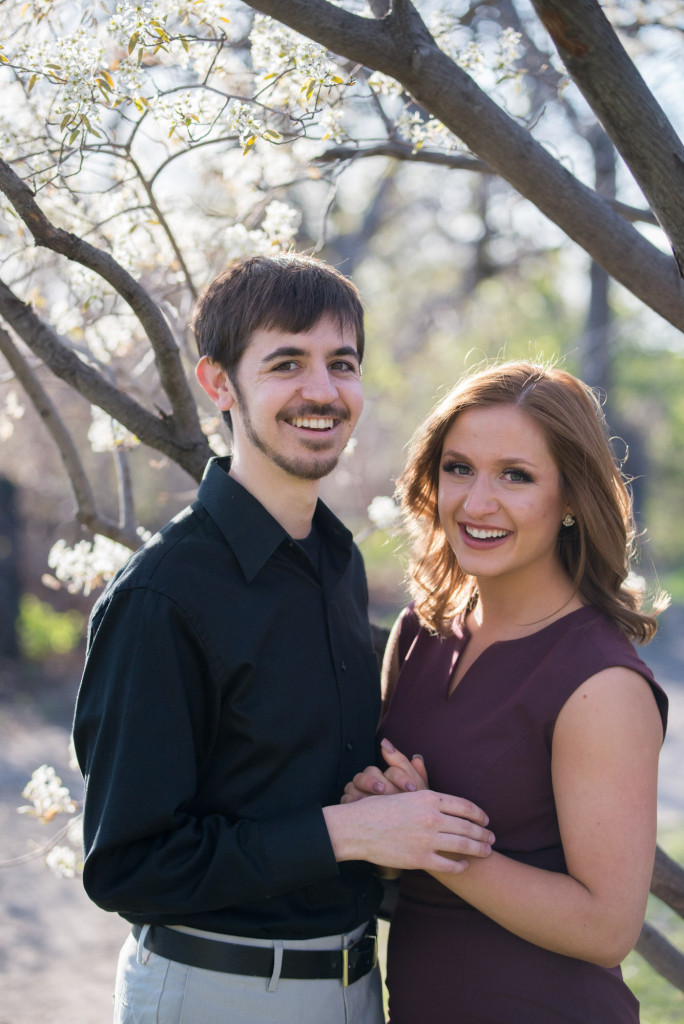 Jacqueline and Alex's spring engagement session at Stone Arch Bridge in Minneapolis, MN