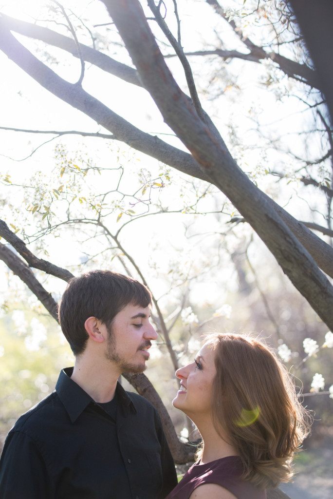 Jacqueline and Alex's spring engagement session at Stone Arch Bridge in Minneapolis, MN