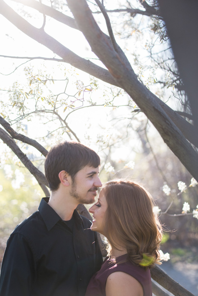 Jacqueline and Alex's spring engagement session at Stone Arch Bridge in Minneapolis, MN