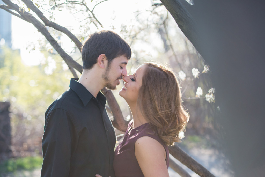 Jacqueline and Alex's spring engagement session at Stone Arch Bridge in Minneapolis, MN