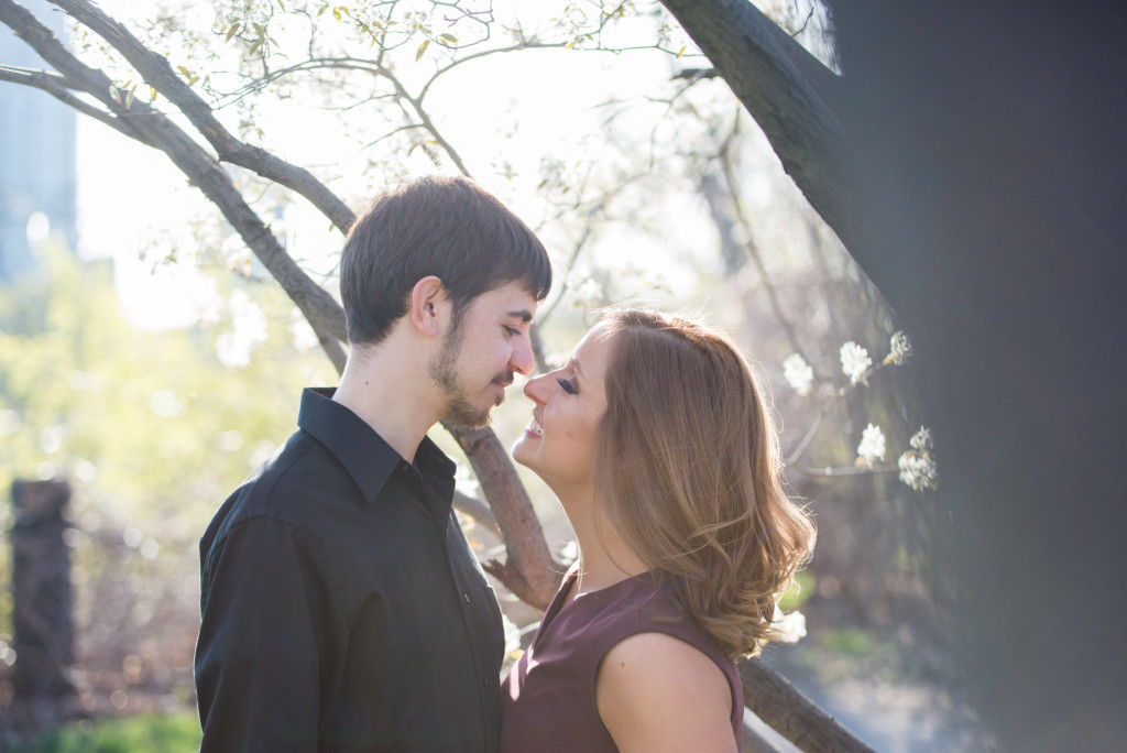 Jacqueline and Alex's spring engagement session at Stone Arch Bridge in Minneapolis, MN