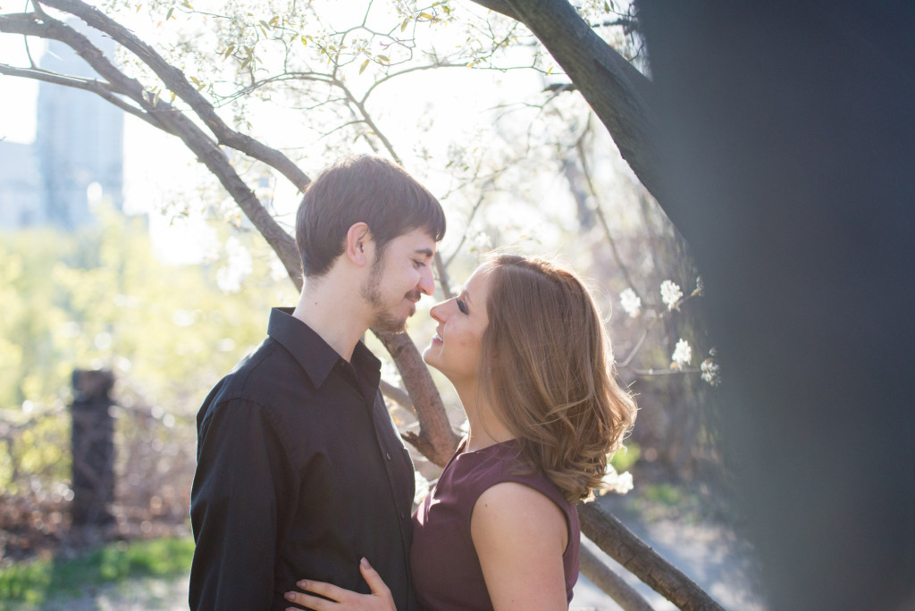 Jacqueline and Alex's spring engagement session at Stone Arch Bridge in Minneapolis, MN