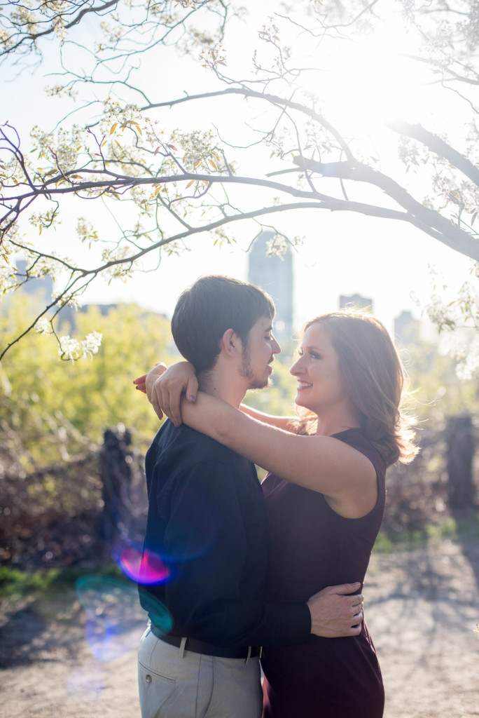 Jacqueline and Alex's spring engagement session at Stone Arch Bridge in Minneapolis, MN