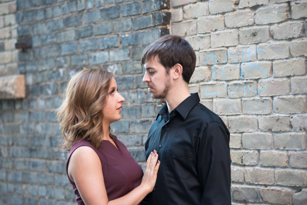 Jacqueline and Alex's spring engagement session at Stone Arch Bridge in Minneapolis, MN