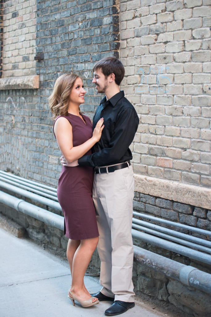Jacqueline and Alex's spring engagement session at Stone Arch Bridge in Minneapolis, MN