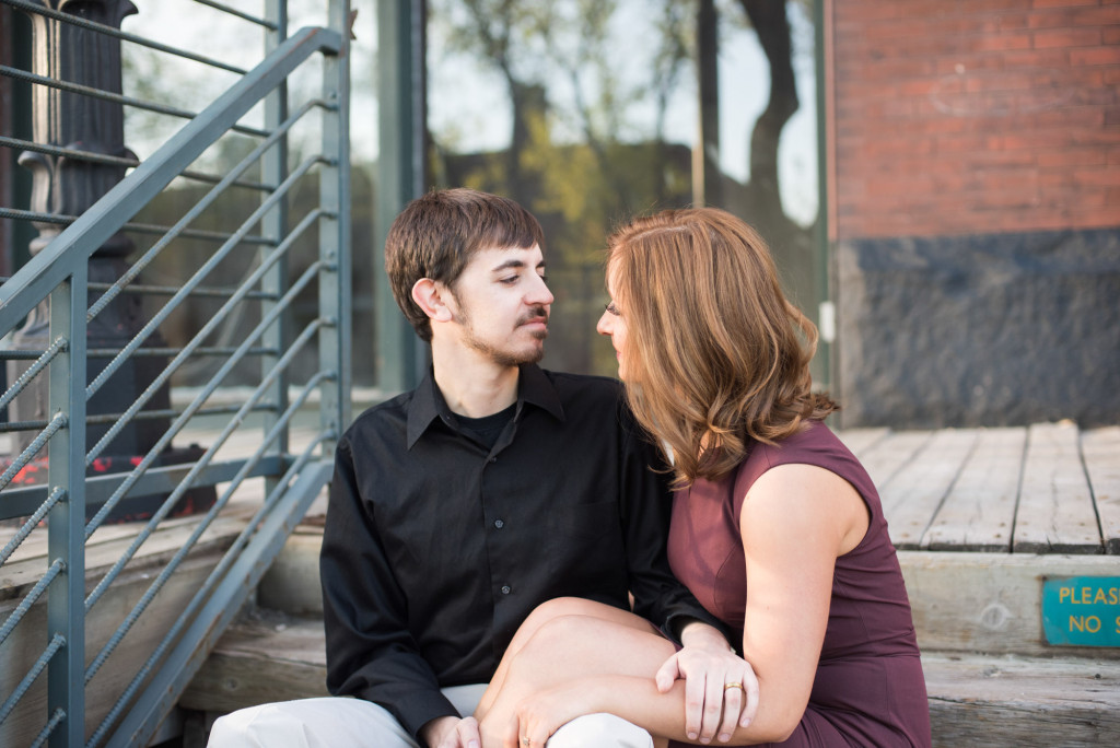 Jacqueline and Alex's spring engagement session at Stone Arch Bridge in Minneapolis, MN