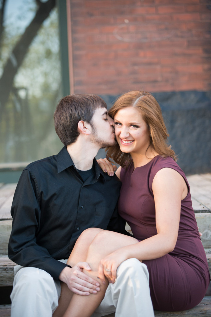Jacqueline and Alex's spring engagement session at Stone Arch Bridge in Minneapolis, MN