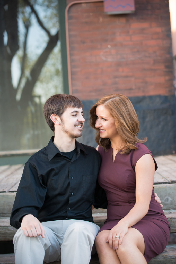 Jacqueline and Alex's spring engagement session at Stone Arch Bridge in Minneapolis, MN