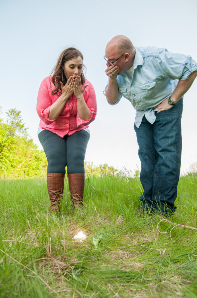 Lindsey and Chris's unicorn hunt engagement session in Medina, MN